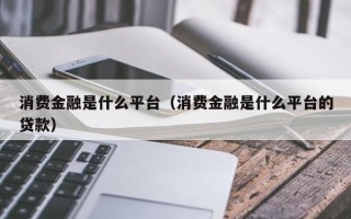 消费金融是什么平台（消费金融是什么平台的贷款）