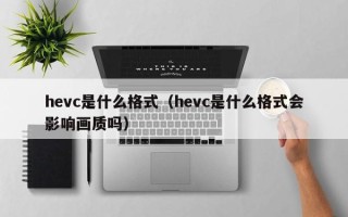 hevc是什么格式（hevc是什么格式会影响画质吗）