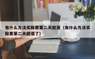 有什么方法买股票第二天就涨（有什么方法买股票第二天就涨了）