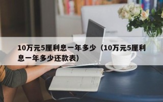 10万元5厘利息一年多少（10万元5厘利息一年多少还款表）