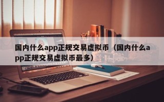 国内什么app正规交易虚拟币（国内什么app正规交易虚拟币最多）