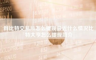 胖比特交易所怎么提现最近什么情况比特大亨怎么提现简介