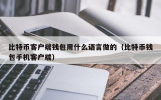 比特币客户端钱包用什么语言做的（比特币钱包手机客户端）