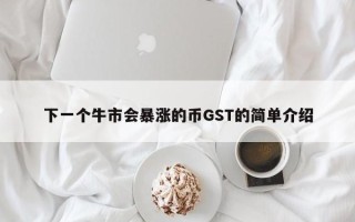 下一个牛市会暴涨的币GST的简单介绍