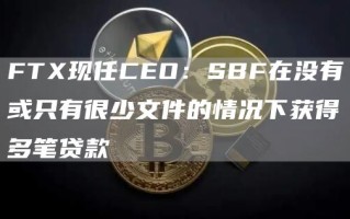 FTX现任CEO：SBF在没有或只有很少文件的情况下获得多笔贷款