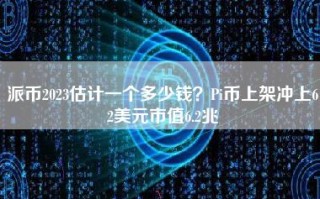 派币2023估计一个多少钱？Pi币上架冲上62美元市值6.2兆