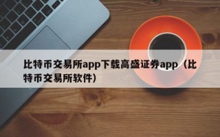 比特币交易所app下载高盛证券app（比特币交易所软件）